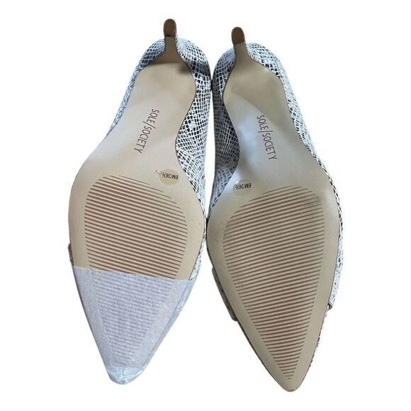 Sole Society Ronya Pump Leather Brown Snake Print Pointed Toe Heel Women’s Sz 6M - Picture 7 of 8